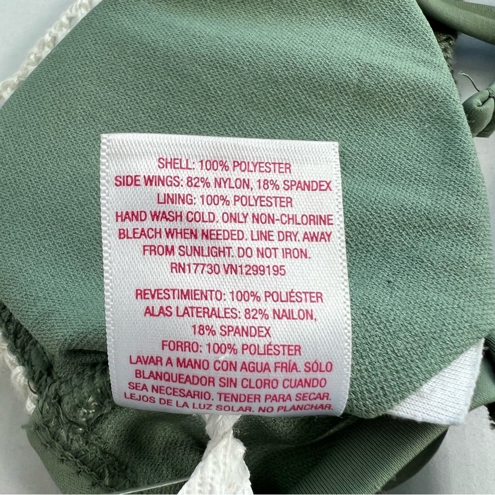 NWT Juniors' Crochet Bralette Bikini Top - Xhilaration Sage Green XS - Picture 13 of 14